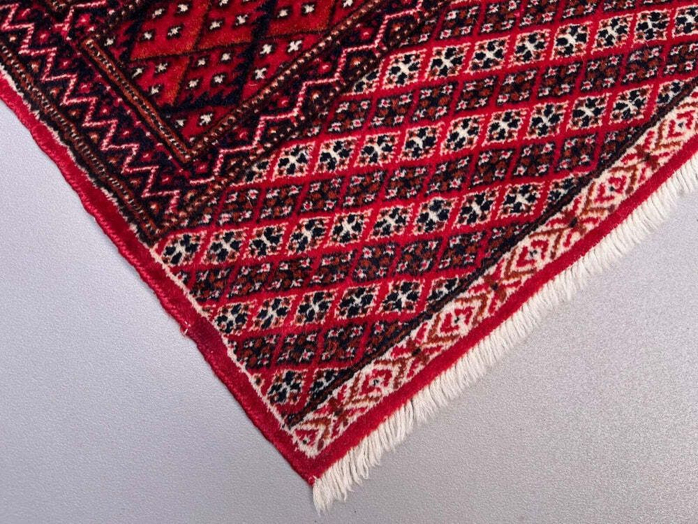 Antique Turkmen Tekke Main Carpet, 302x245 Cm Turkoman Bokhara Red Black 2504 photo Textiles