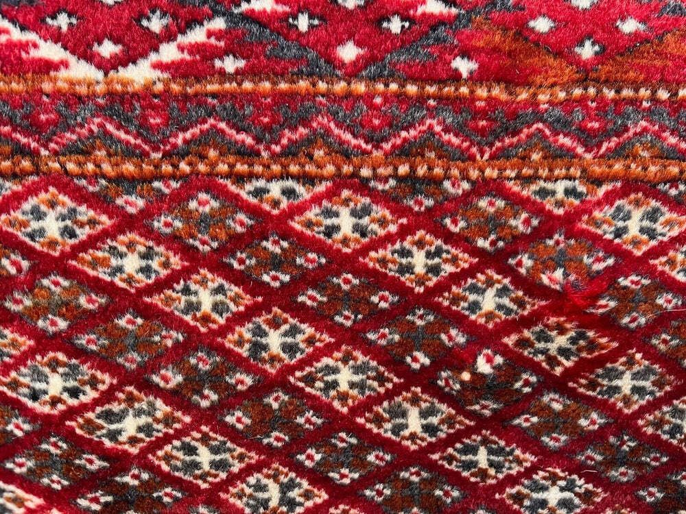 photo furniture Antique Turkmen Tekke Main Carpet, 302x245 Cm Turkoman Bokhara Red Black 2504