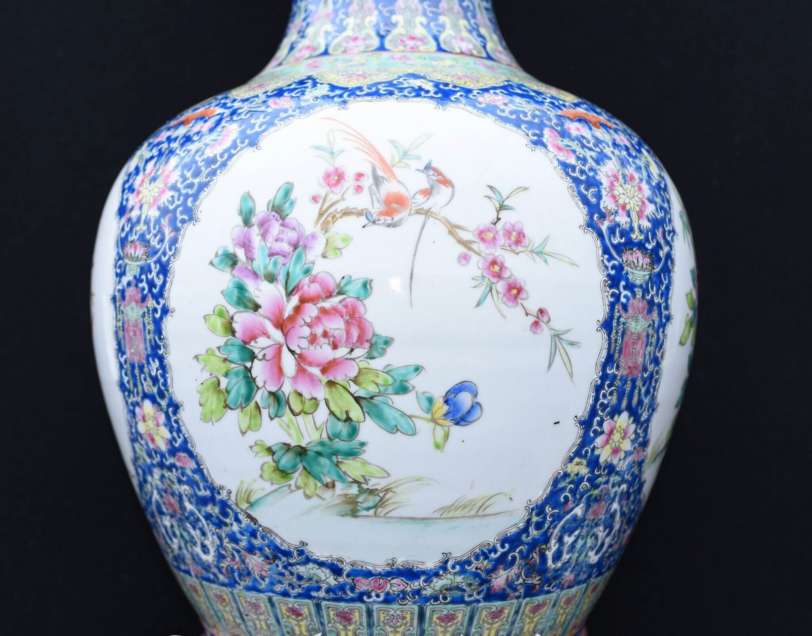 Ming Porcelain Vase Chinese Shanping Temple Urn photo vintage