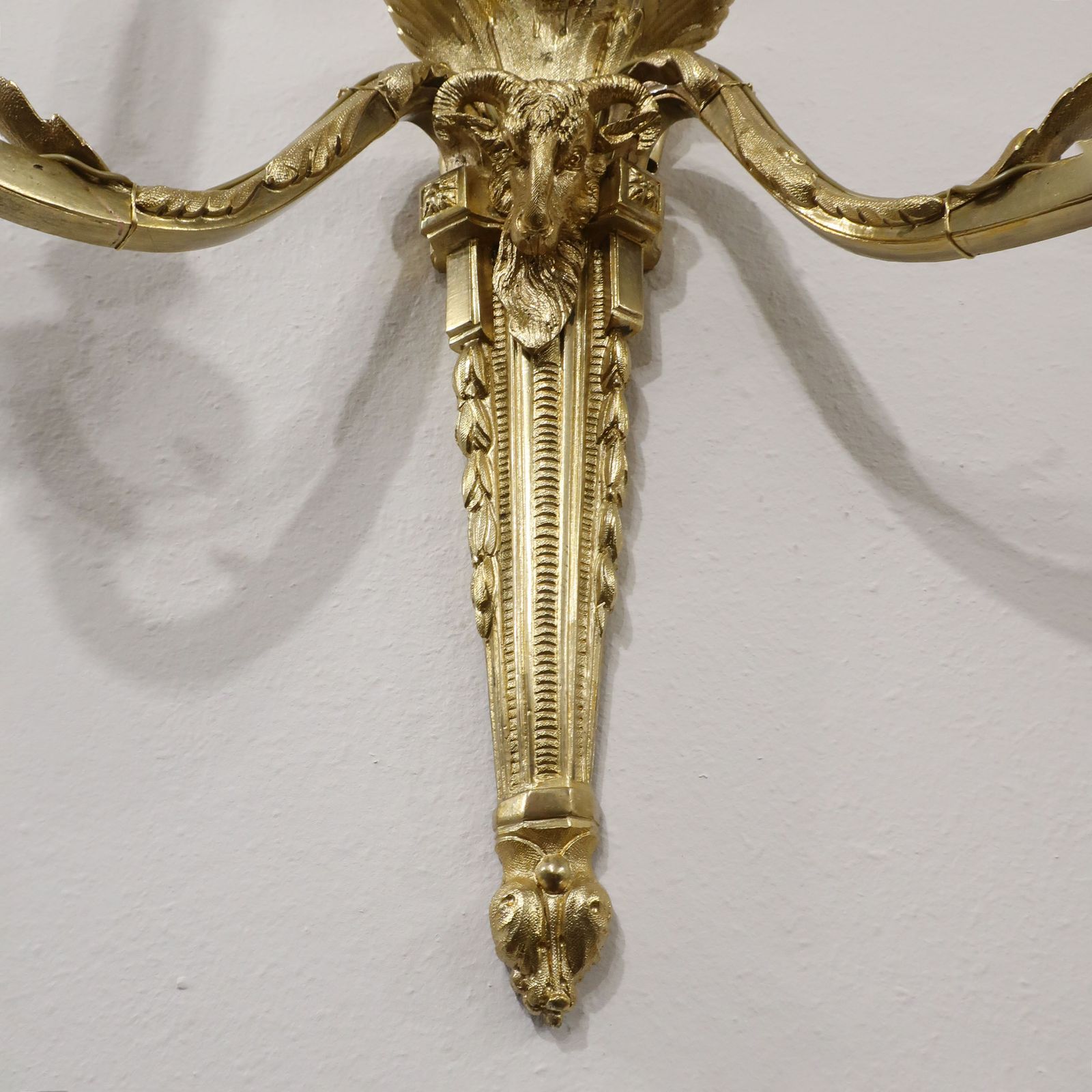 Pair Of French Bronze Gilt Twin Arm Antique Wall Lights photo for sale