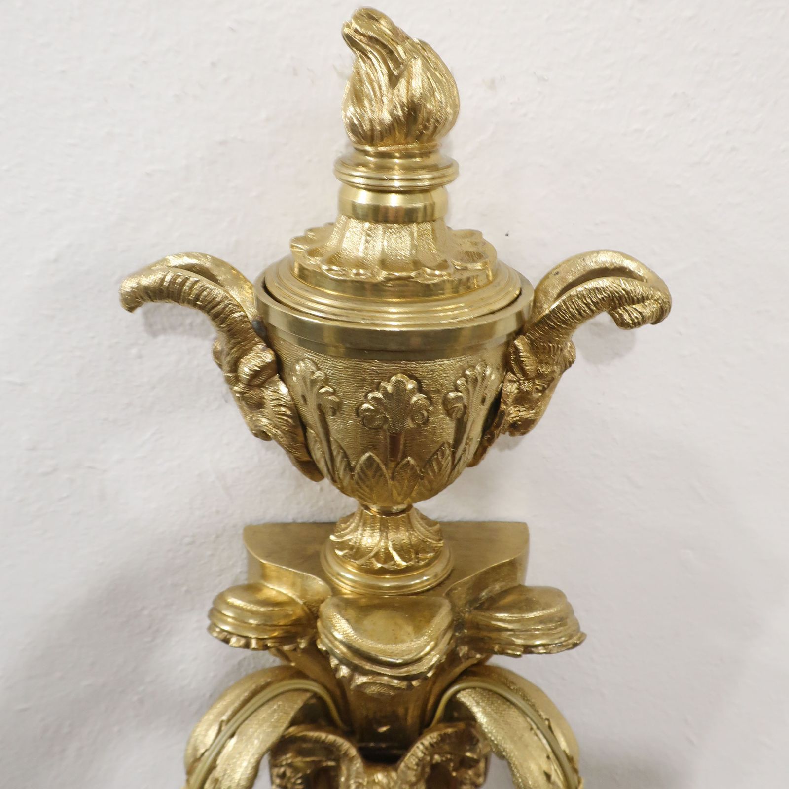 Pair Of French Bronze Gilt Twin Arm Antique Wall Lights photo vintage