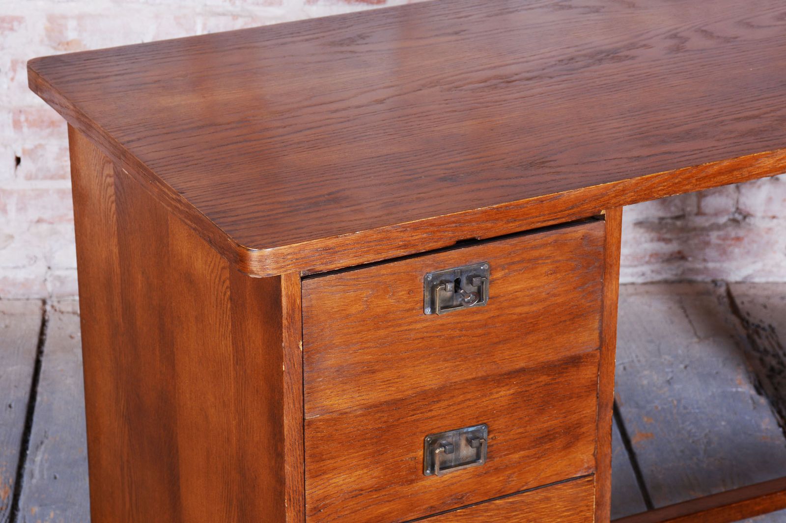 Restored Art Deco Writing Desk, J. Halabala, Up Zavody, Oak, Beech, Czech, 1930s photo Furniture