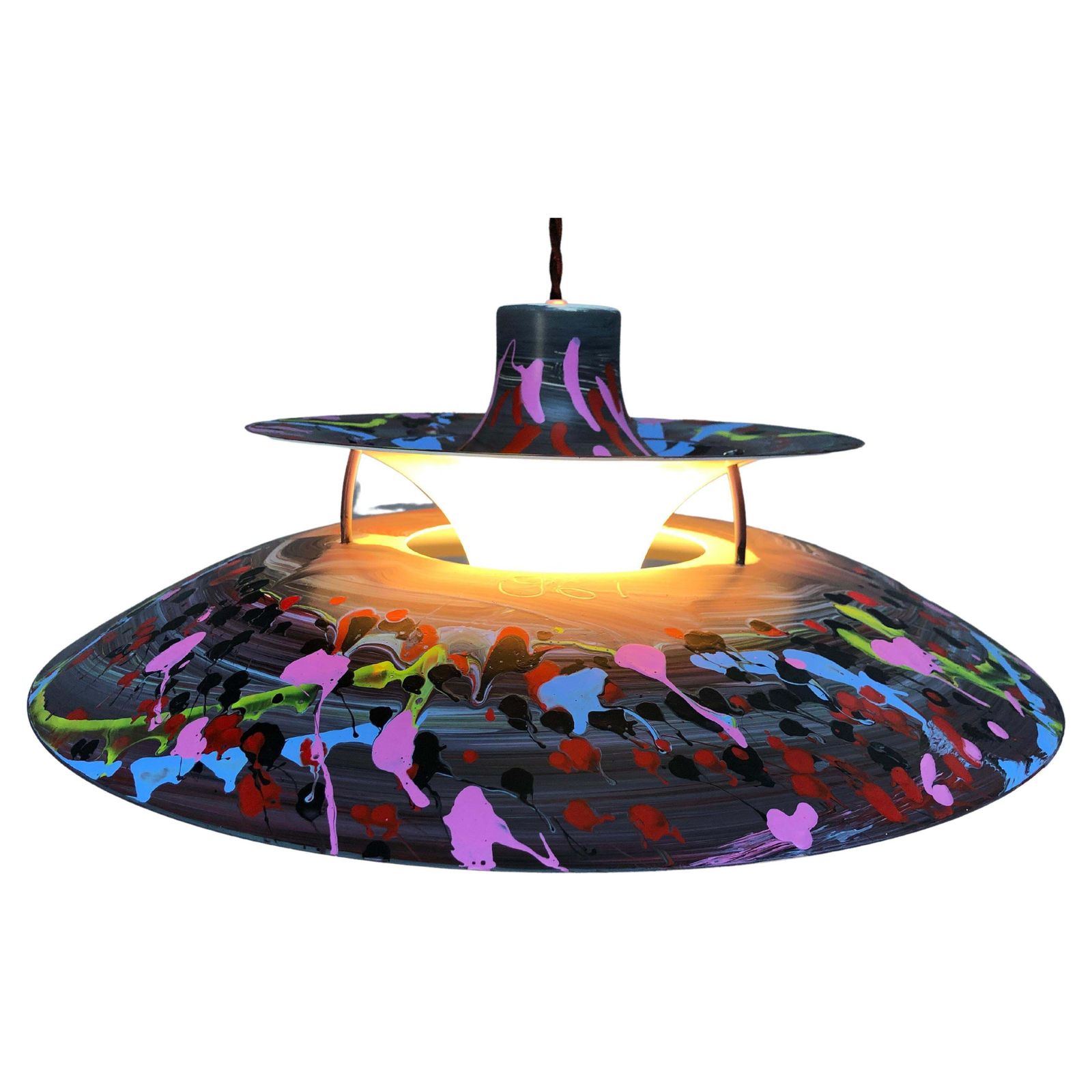 Iconic Vintage Ph5 Chandelier For L. Poulsen Of Dk With Art Work