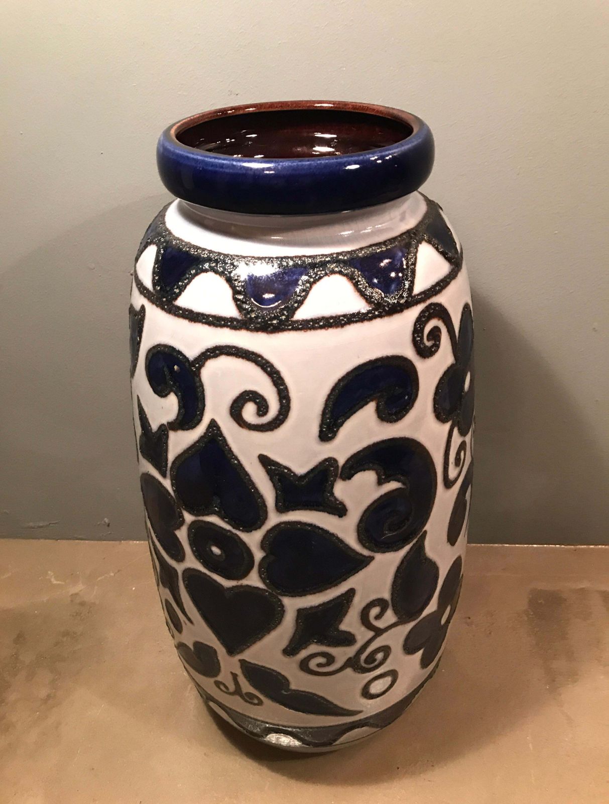 Vintage West German Ceramic Art Vase From The 1970s photo for sale