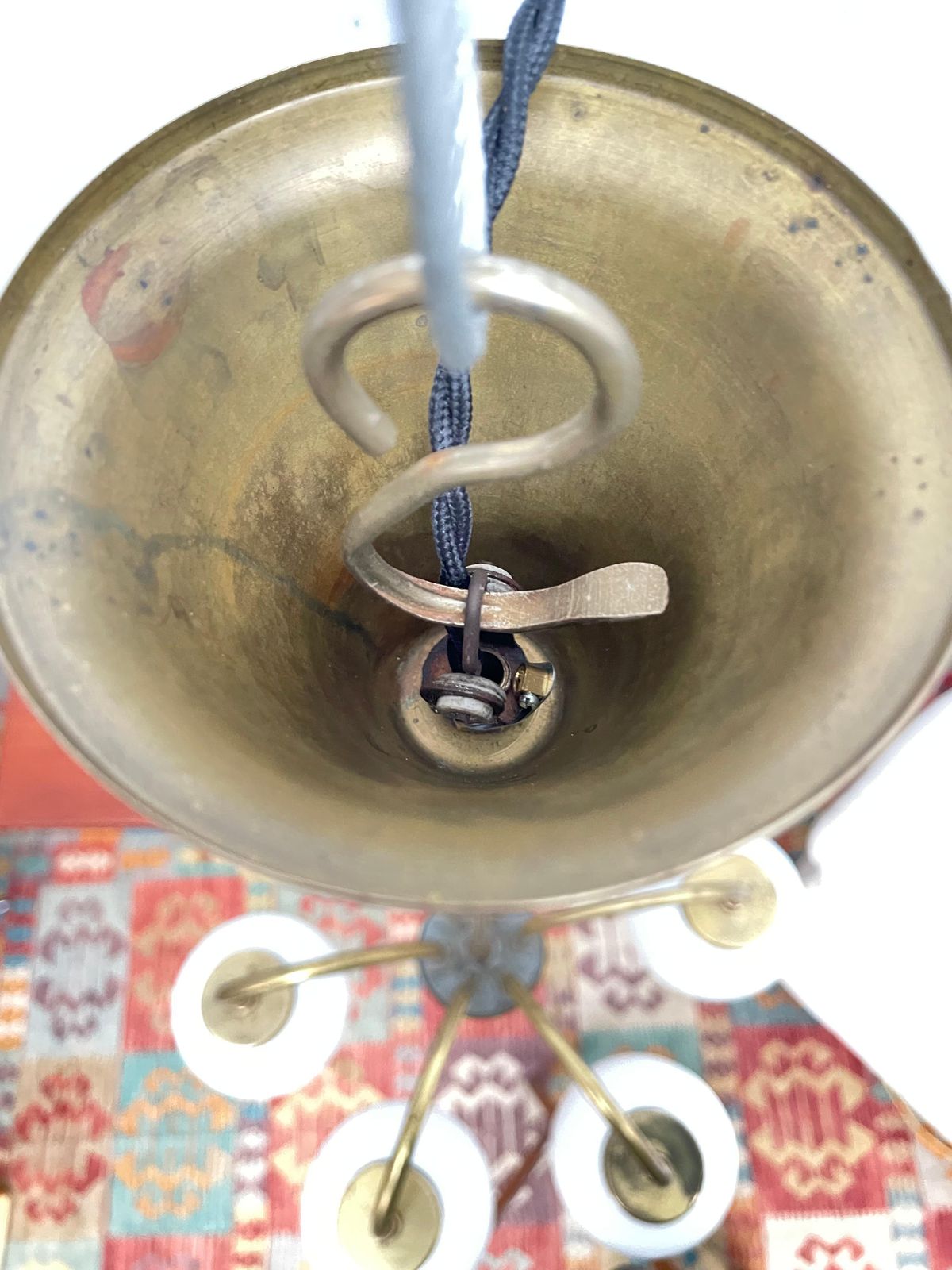 photo vintage Danish Modernist 6 Arm Chandelier Pendant By Lyfa