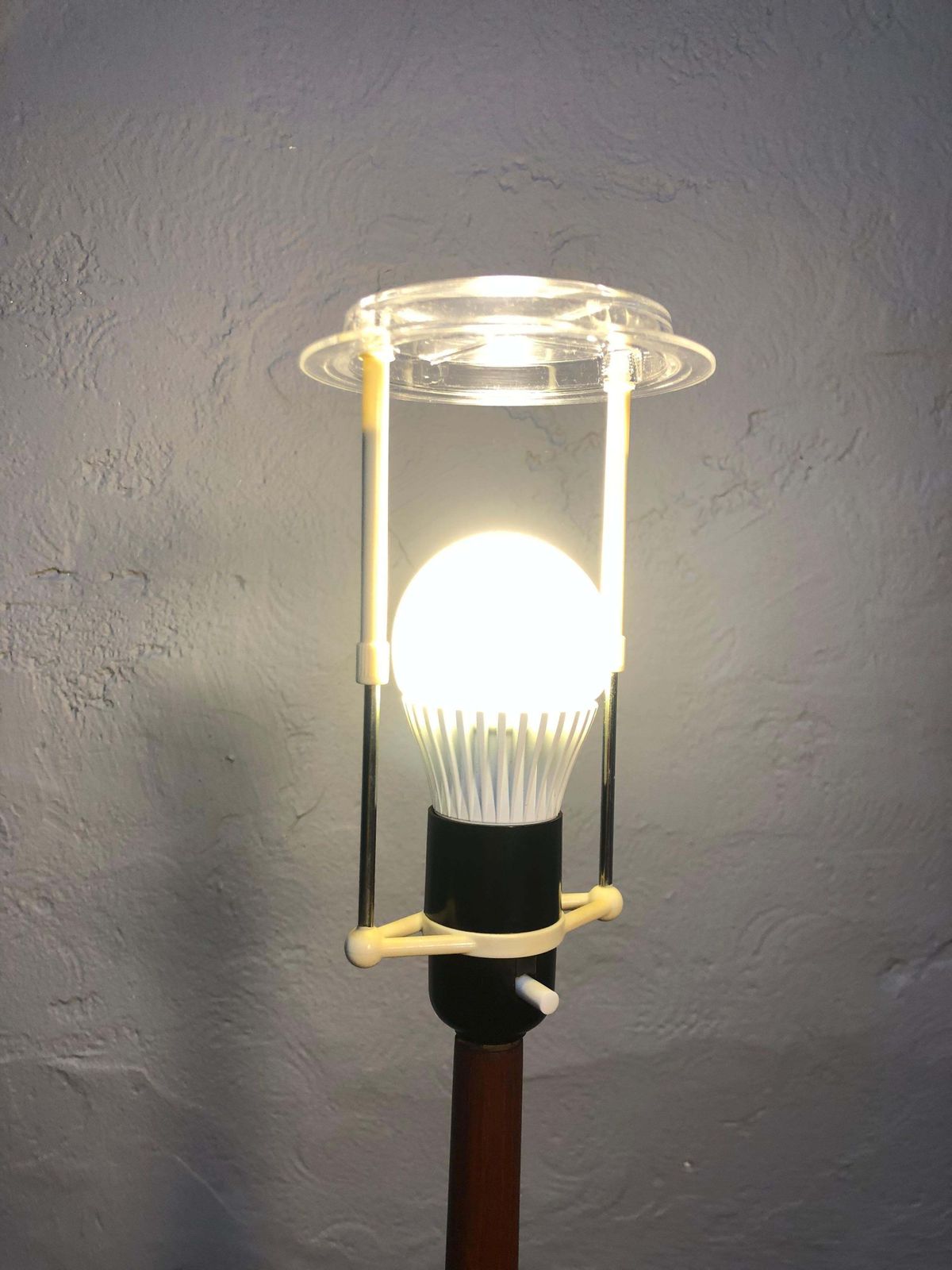 Vintage Teak Floor Lamp With Maija Isola Lamp Shade photo buy