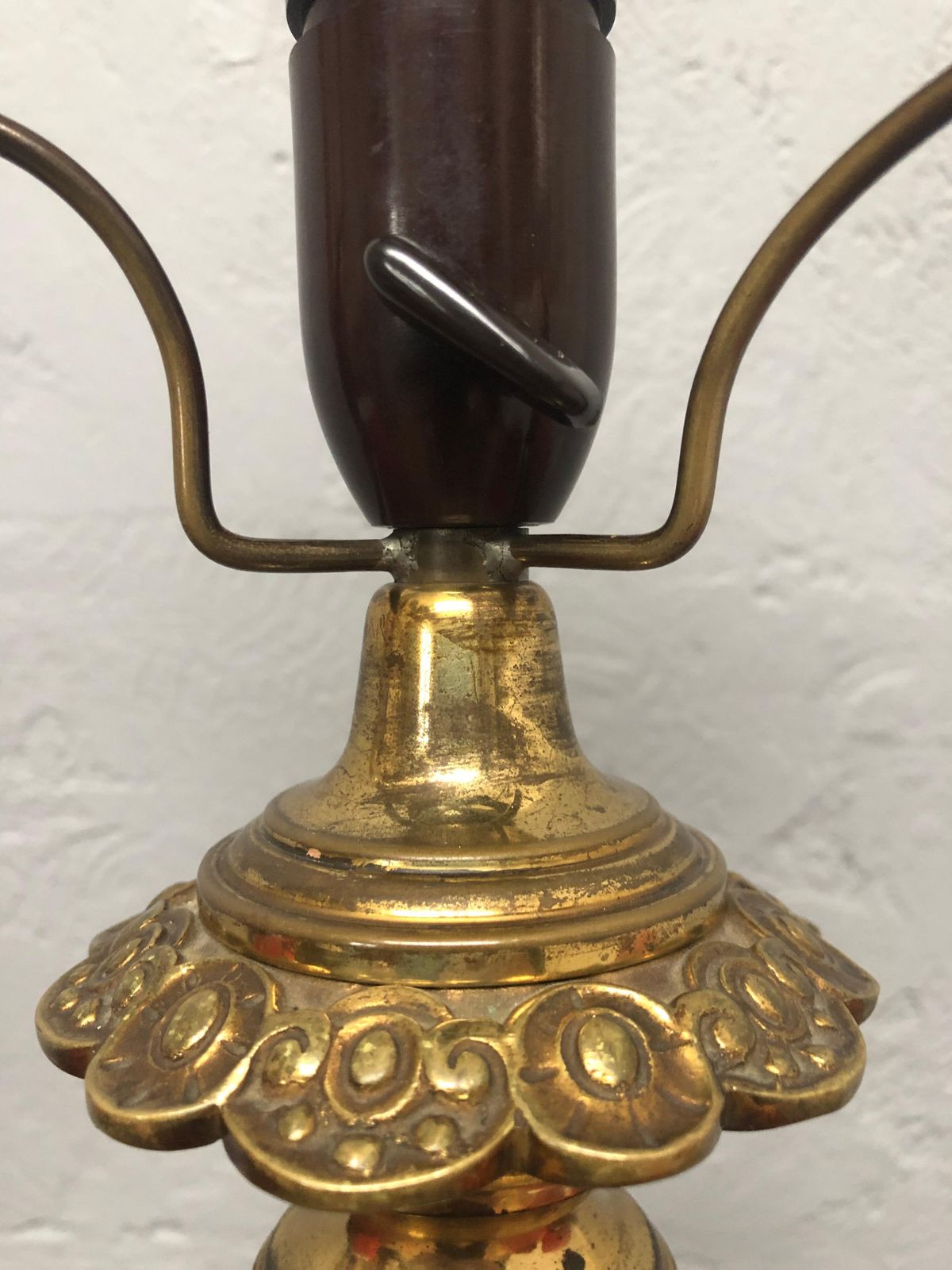 photo furniture Large Antique Heiberg Ceramic Electrified Oil Table Lamp