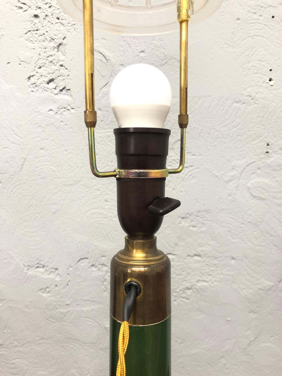 Vintage Dark Green Glass Table Lamp By Biilman Petersen For Le Klint photo for sale
