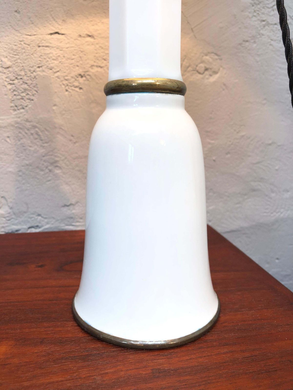 Large Antique Heiberg Porcelain Oil/Electric Table Lamp photo for sale