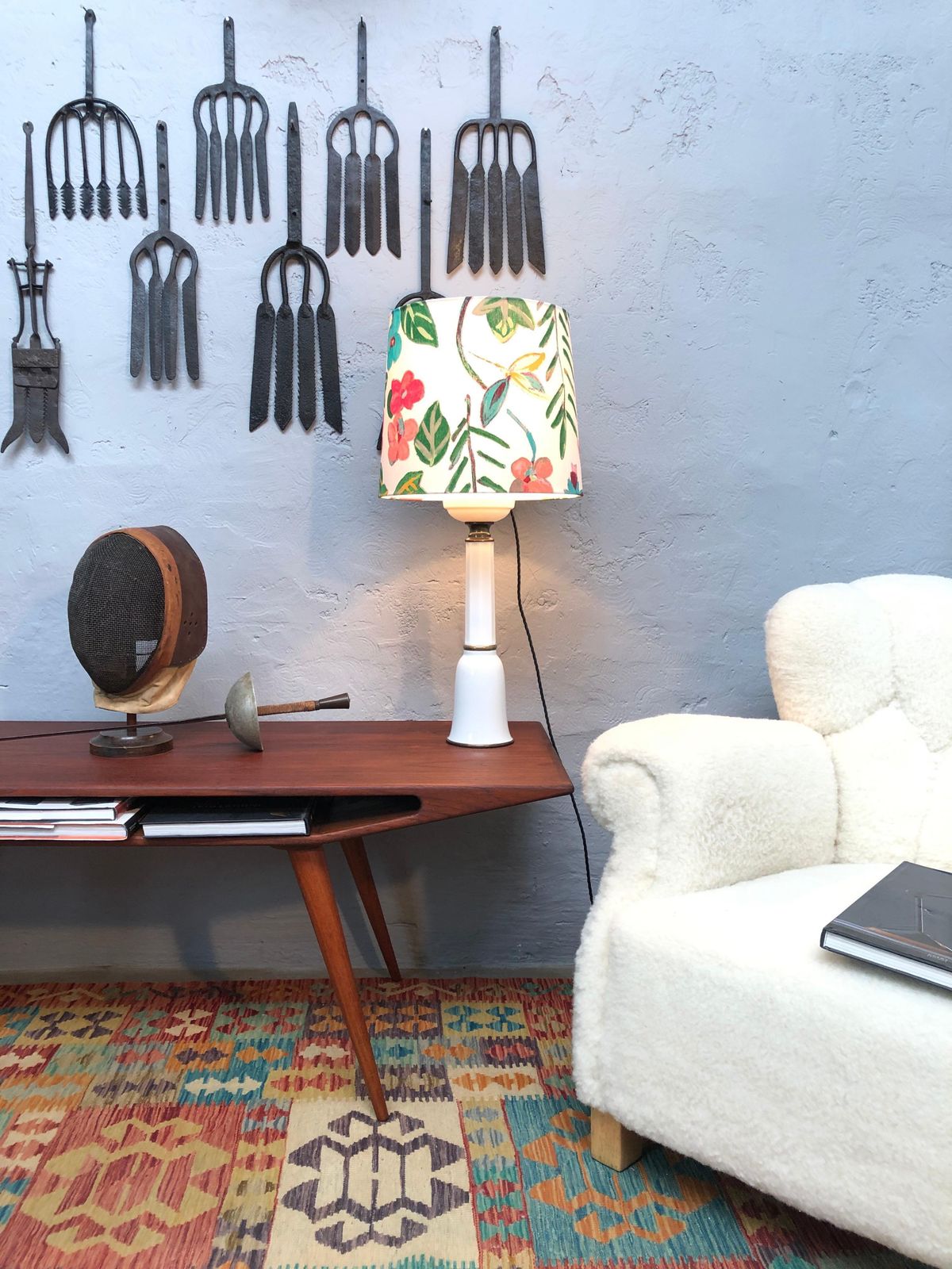 photo for sale Large Antique Heiberg Porcelain Oil/Electric Table Lamp