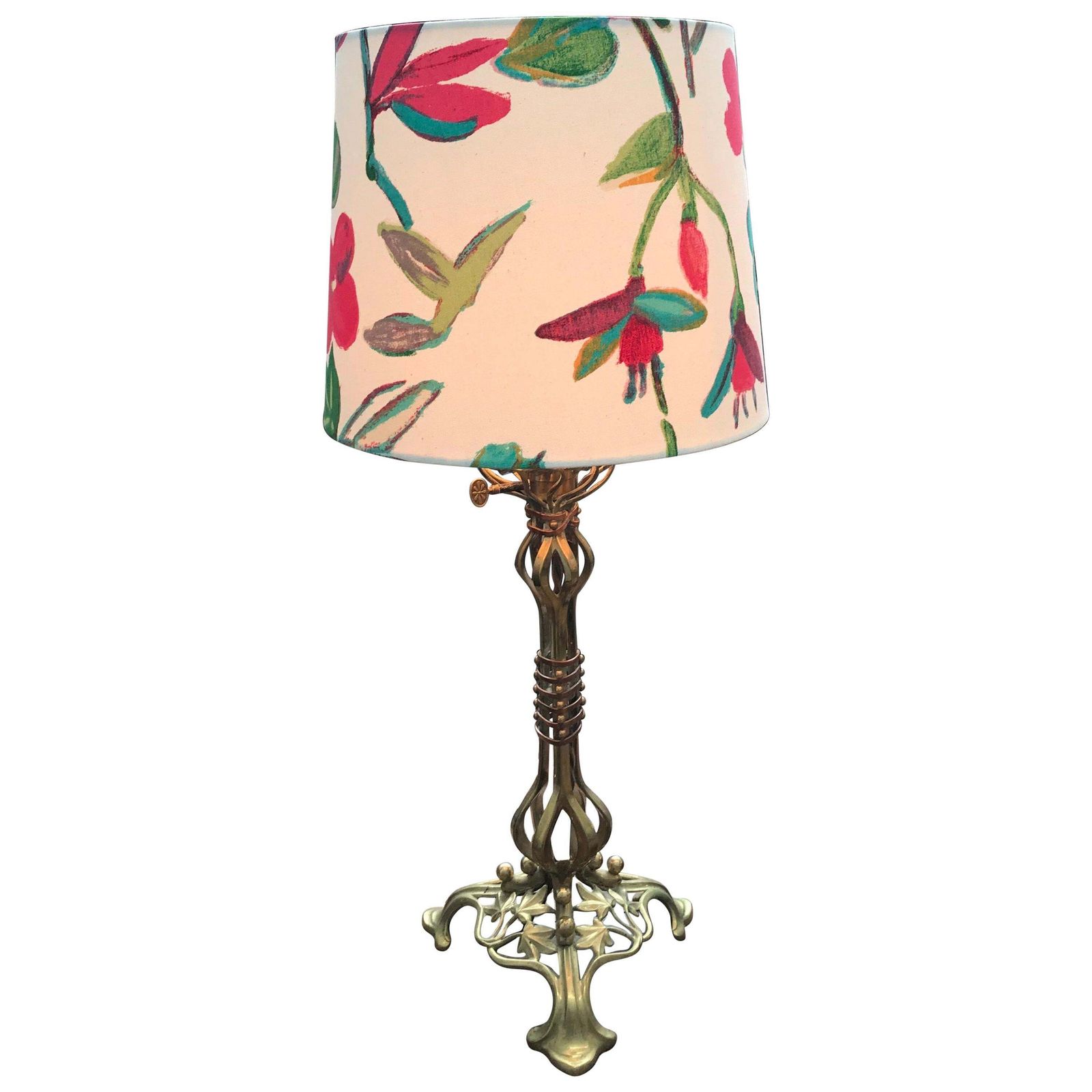 Large Antique Brass Table Lamp In The Manner Of Was Benson