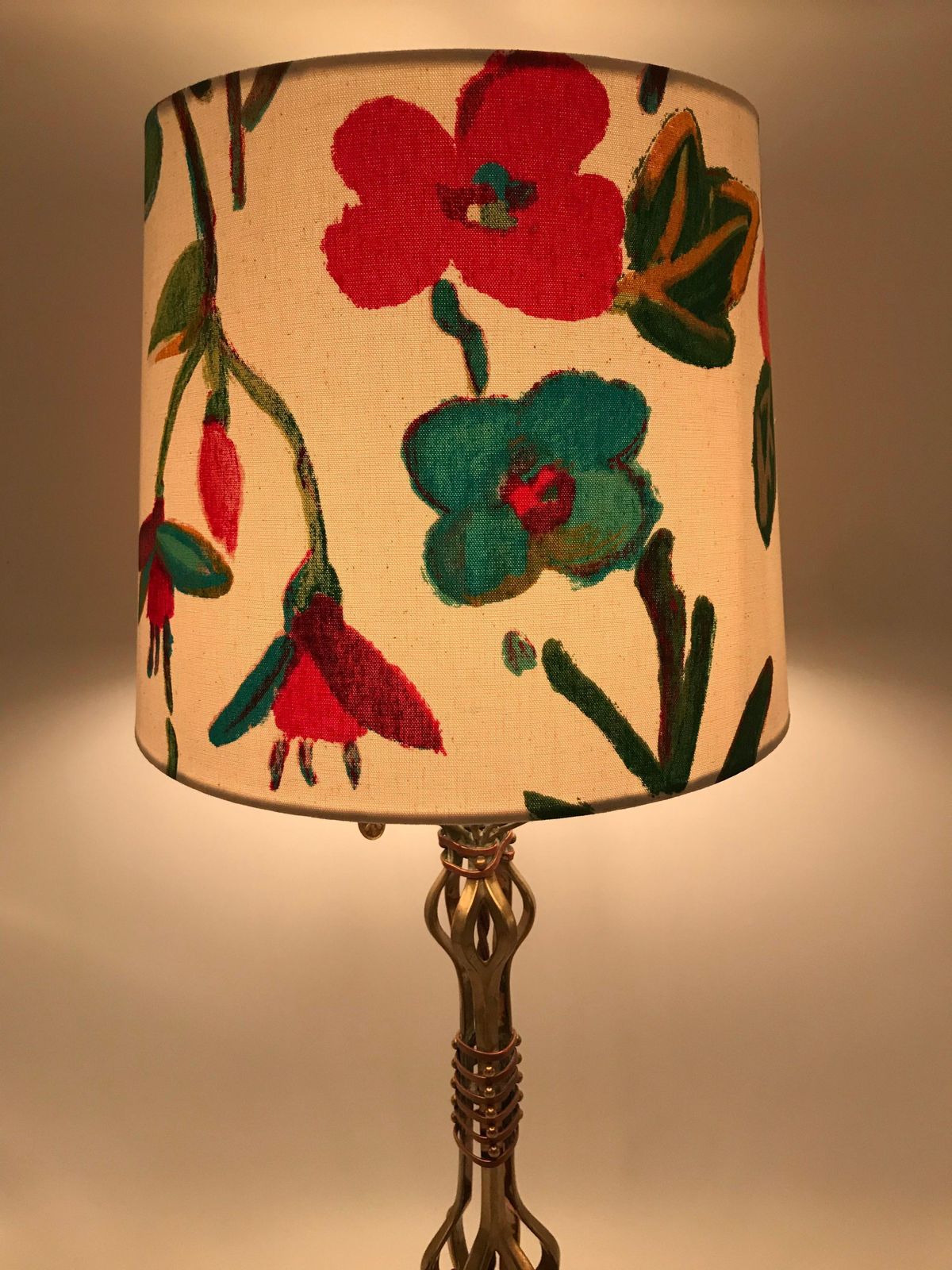Large Antique Brass Table Lamp In The Manner Of Was Benson photo buy