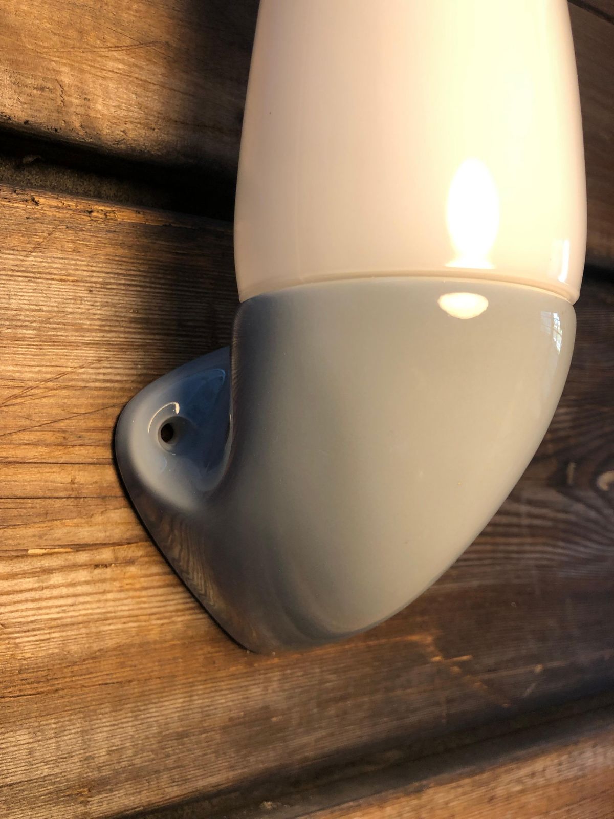Vintage Ifö Of Sweden Ceramic Bathroom Lamps With Opaline Shades From The 1960s photo for sale