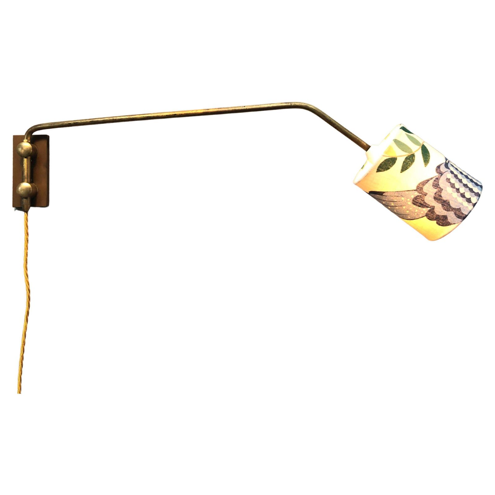Midcentury Danish Brass Wall Lamp