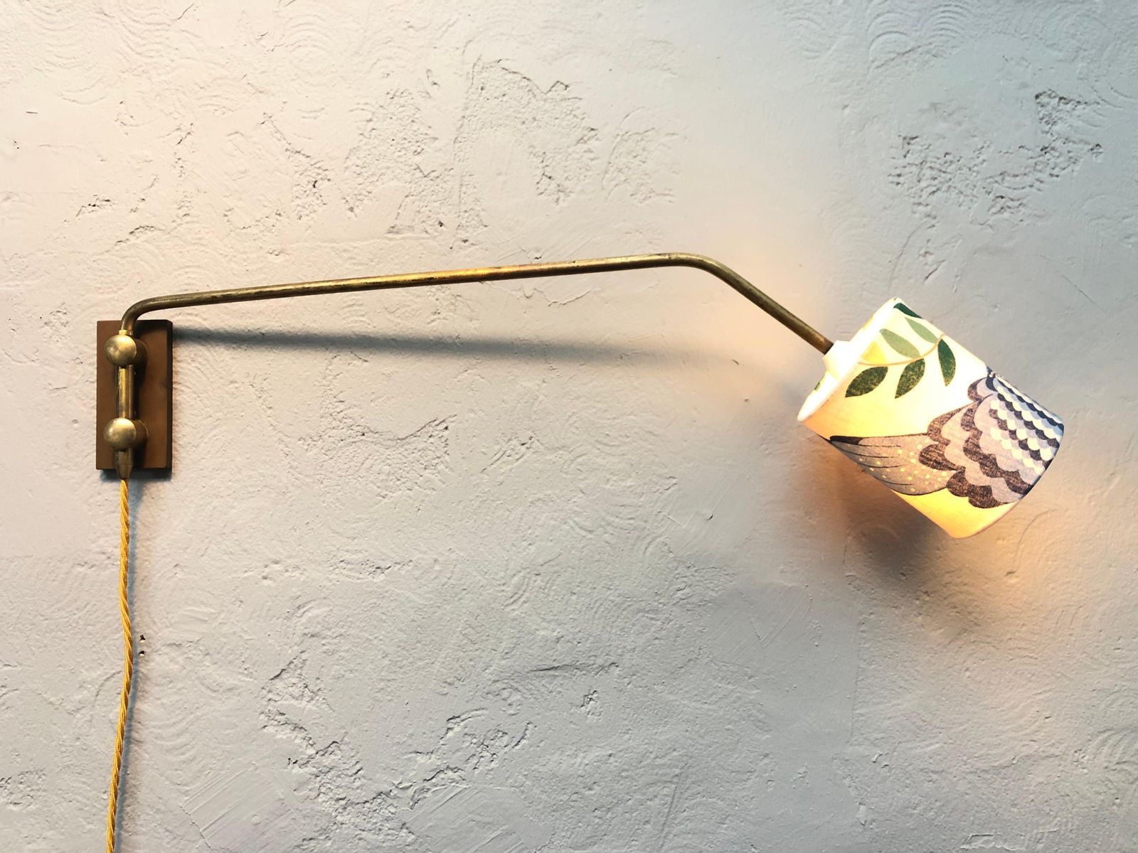 Midcentury Danish Brass Wall Lamp photo furniture
