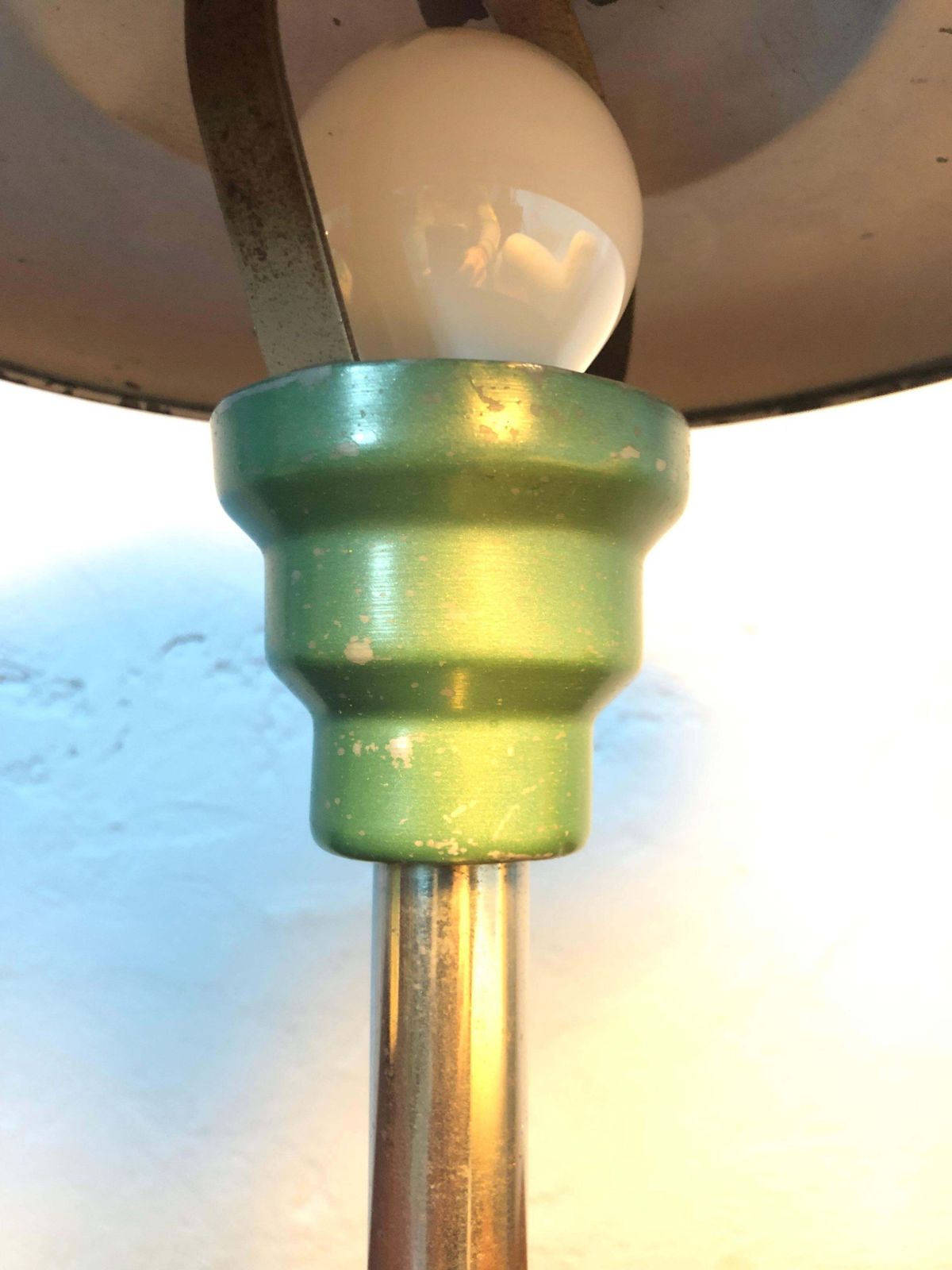 A Bauhaus Table Lamp In The Manner Of Max Schumacher Of Germany 1950s photo vinterior