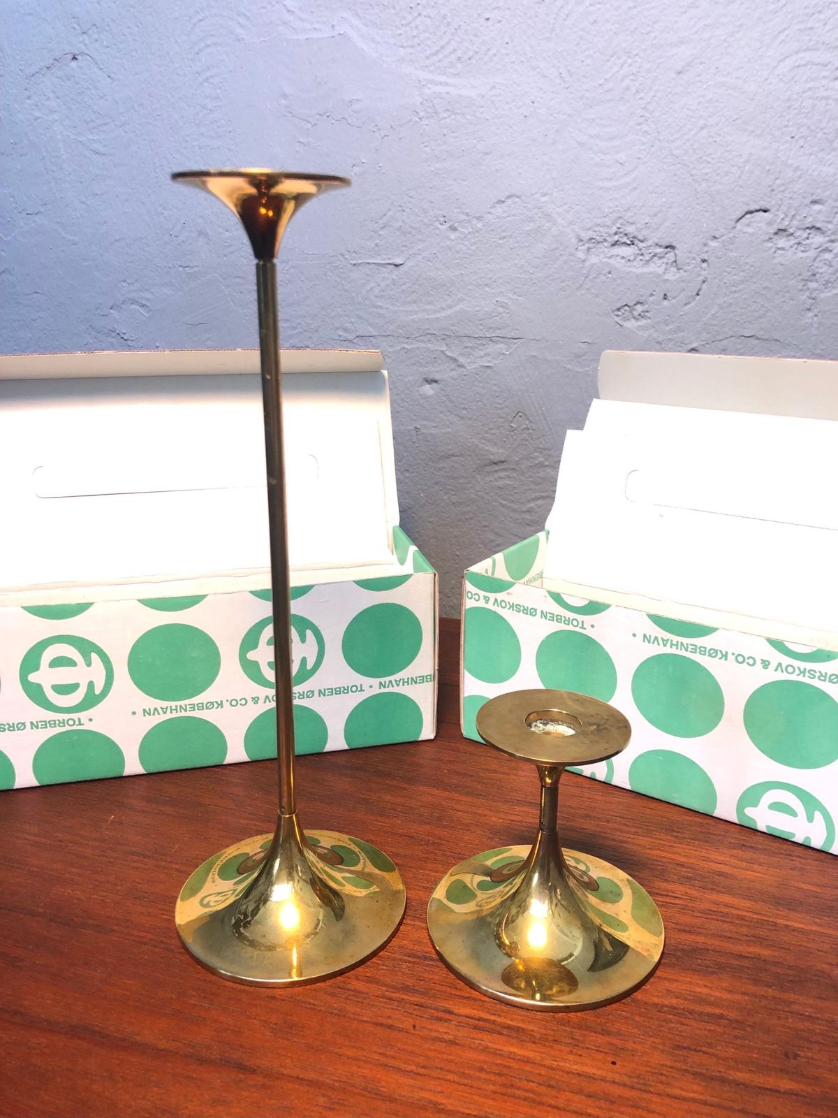 Pair Of Mid Century Brass Candle Holders By Torben ørskov Of Copenhagen photo vinterior