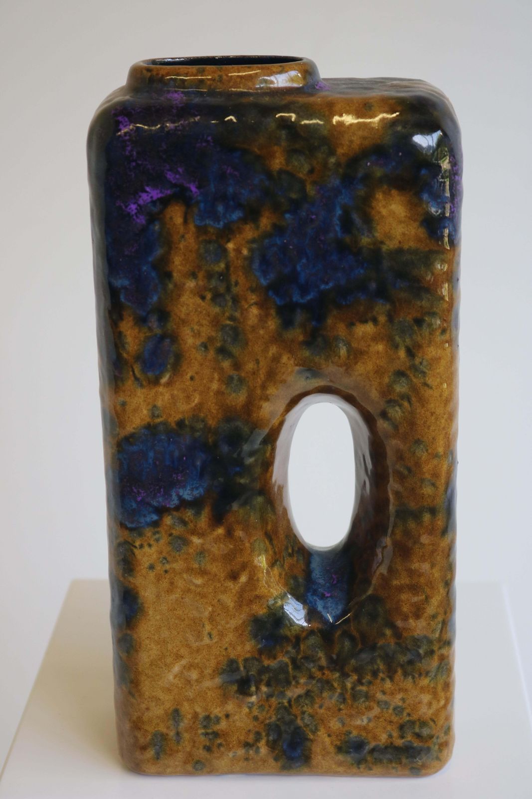 Zeldzame Fat Lava Schoorsteenvaas Van Marei Keramik, 1970 – Art Pottery West Germany photo vintage