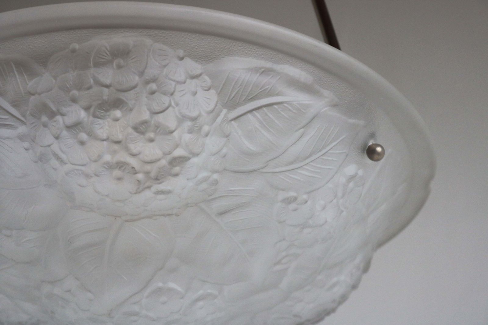 Antique Floral Art Deco / Art Nouveau French 1920 Chandelier Pendant Light Glass photo buy