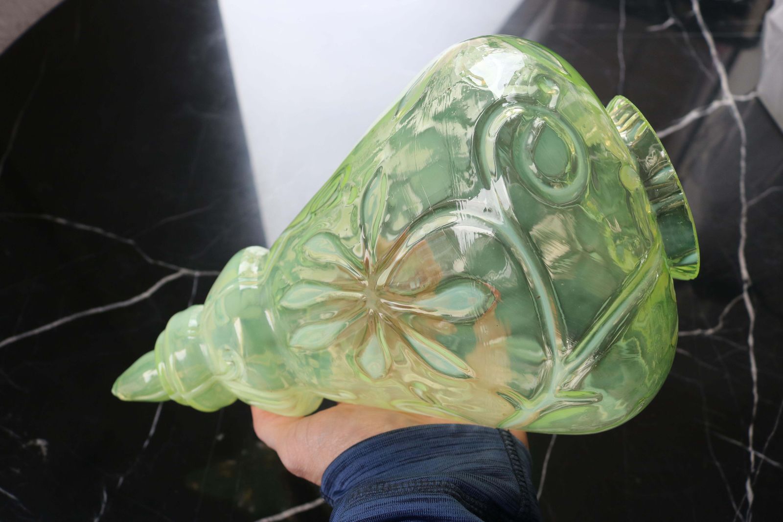 Arts & Crafts Pendant Light By Henry G. Richardson & Sons 1900 Vaseline Glass photo Lighting