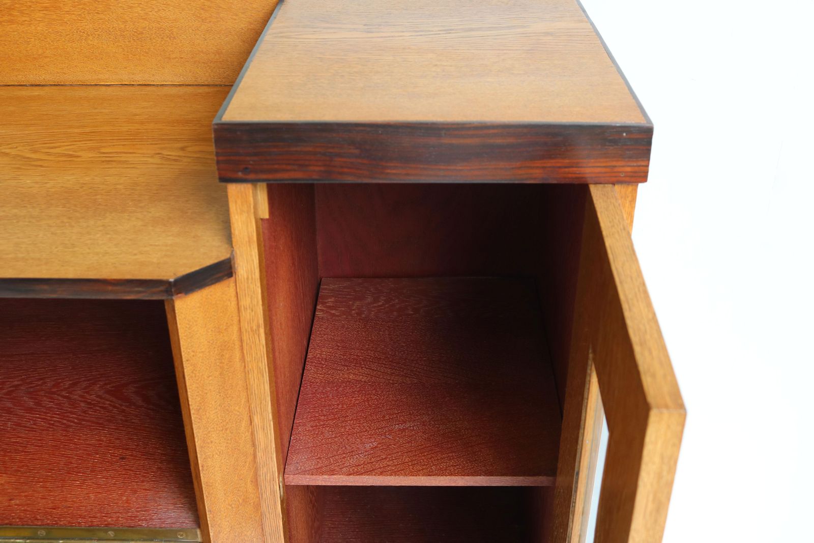 photo furniture Dutch Art Deco Design By P.E.L Izeren Amsterdam School Tea Cabinet 1920 Oak
