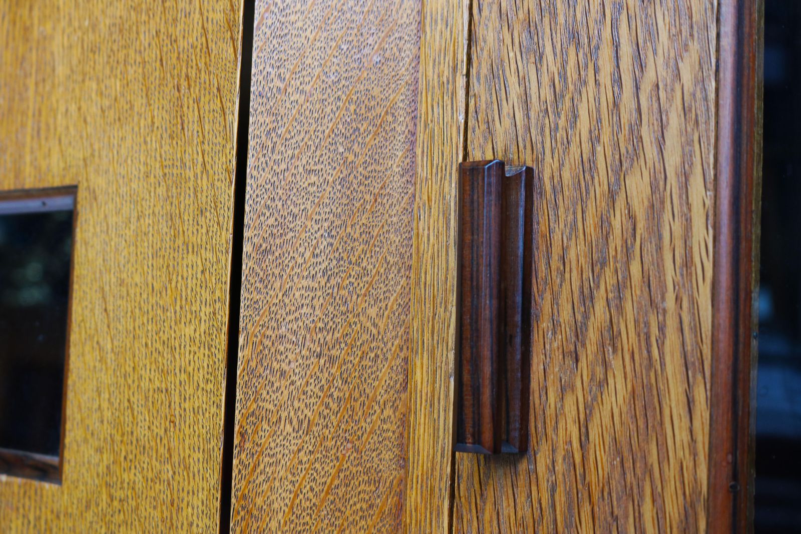 photo for sale Dutch Art Deco Design By P.E.L Izeren Amsterdam School Tea Cabinet 1920 Oak