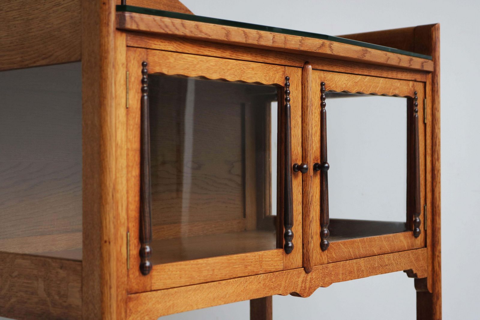 Furniture Antique Dutch Art Deco Amsterdam School 1920 Tea Cabinet / Display Bar Cabinet photo