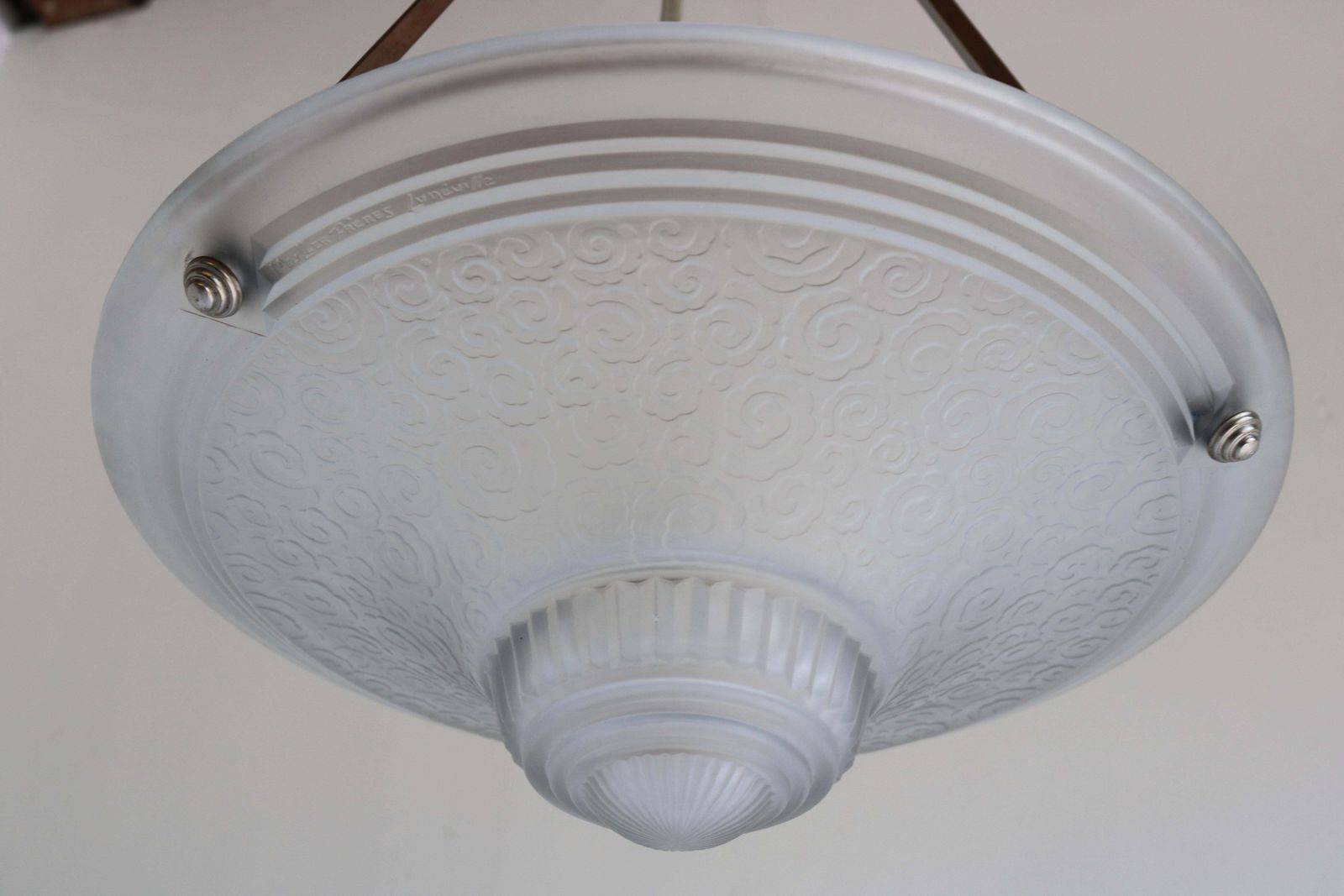 French Art Deco Chandelier By Muller Freres Luneville 1930 Pendant / Flush Mount photo Lighting