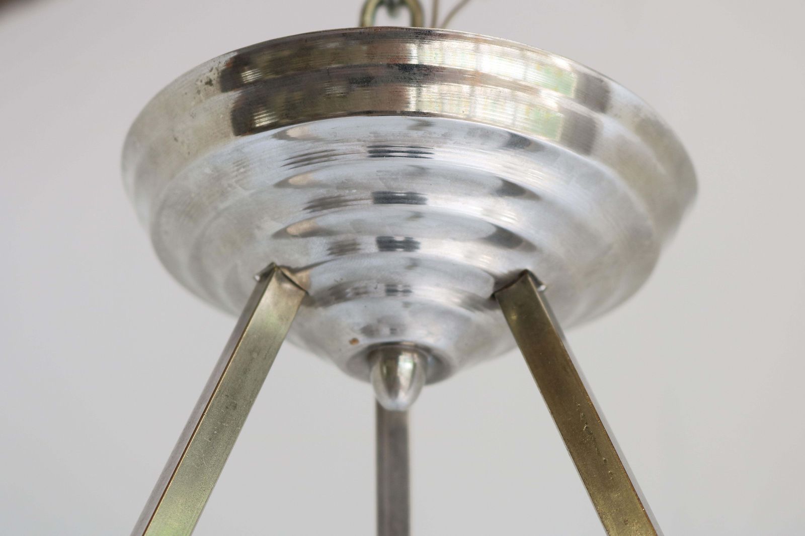 French Art Deco Chandelier By Muller Freres Luneville 1930 Pendant / Flush Mount photo vintage