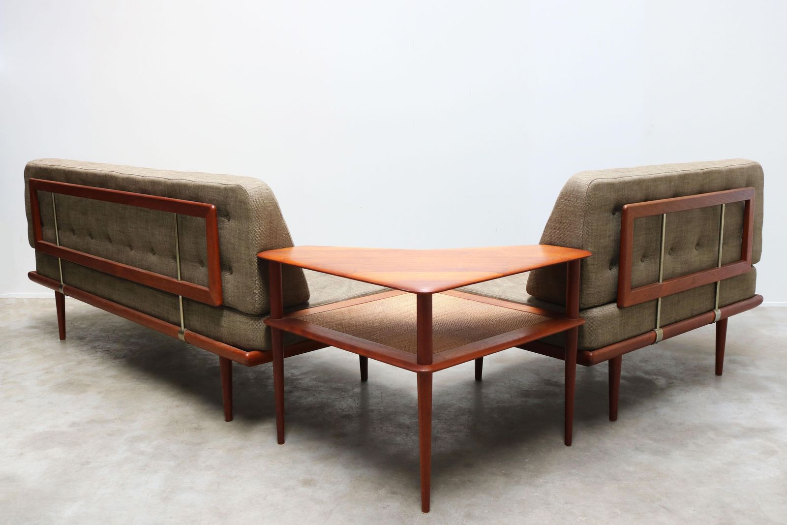 Deens Design Minerva Bankstel Door Peter Hvidt & Orla Mølgaard Nielsen, Teakhout, 1950 photo 11848.0
