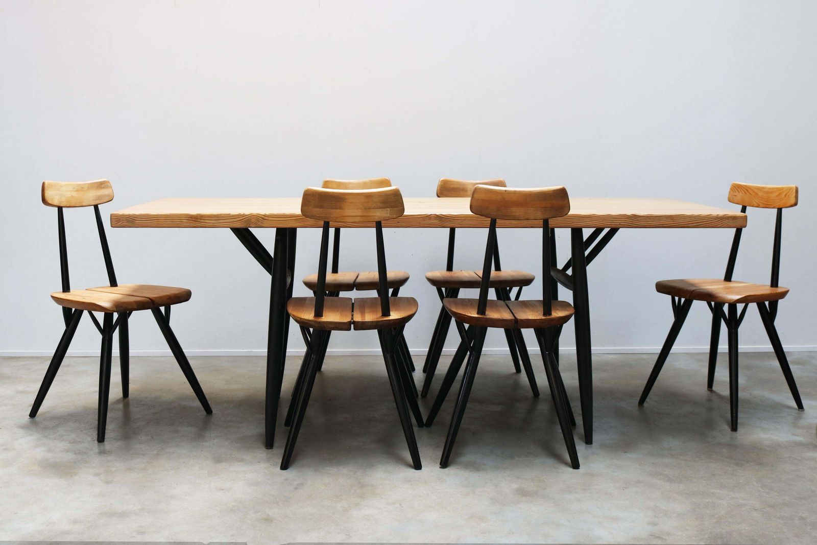 photo vintage Rare ''Pirkka'' Design Dining Room Set By Ilmari Tapiovaara For Laukaan Puu 1955