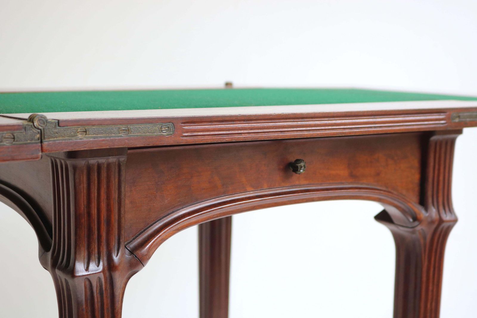 photo vinterior Original French Art Nouveau Game Table / Side Table By Emile Gallé 1905 Chestnut