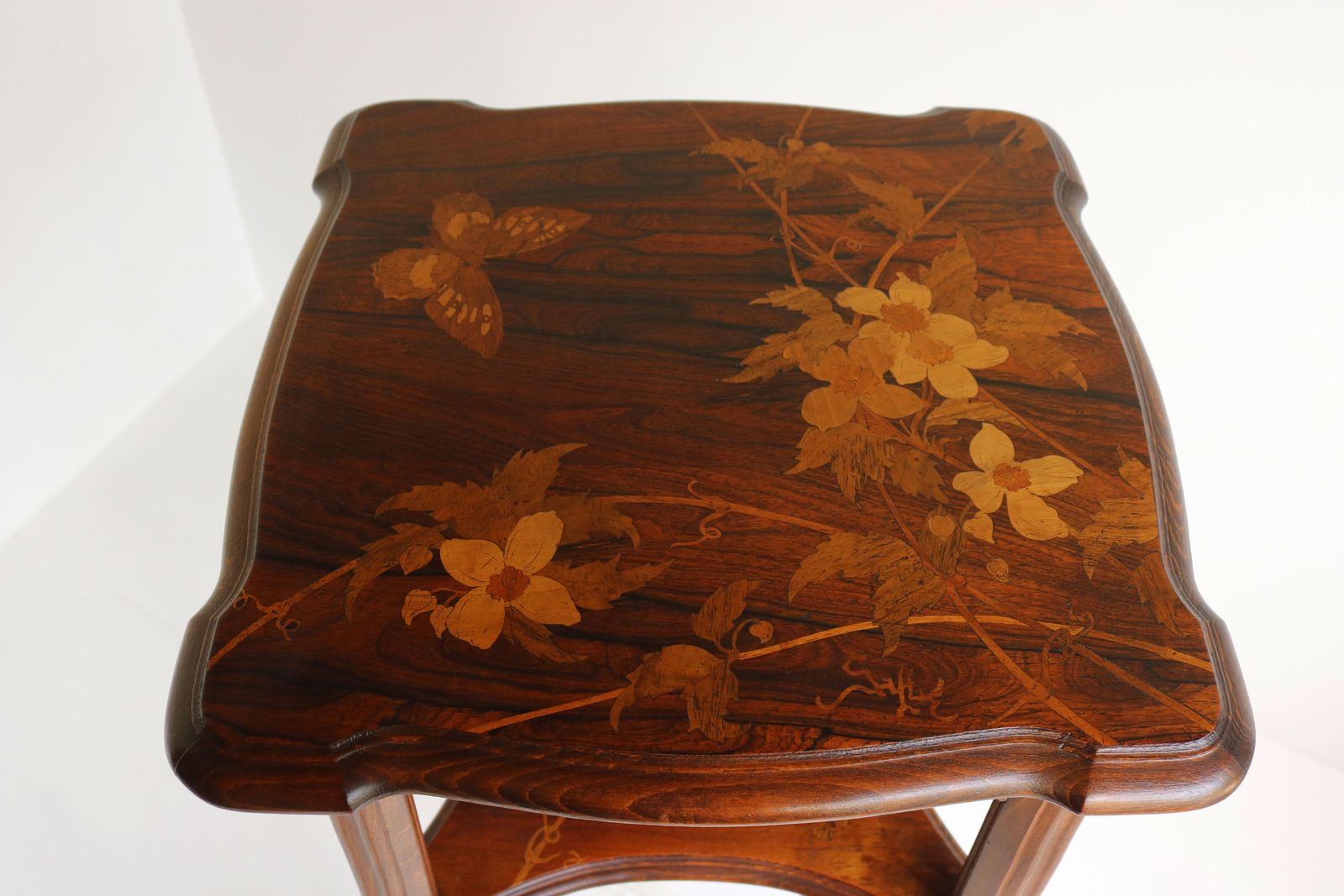 Art Nouveau Voetstuk Door Emile Gallé, Ca. 1890 – Frans Antiek Ingelegde Tafel photo furniture