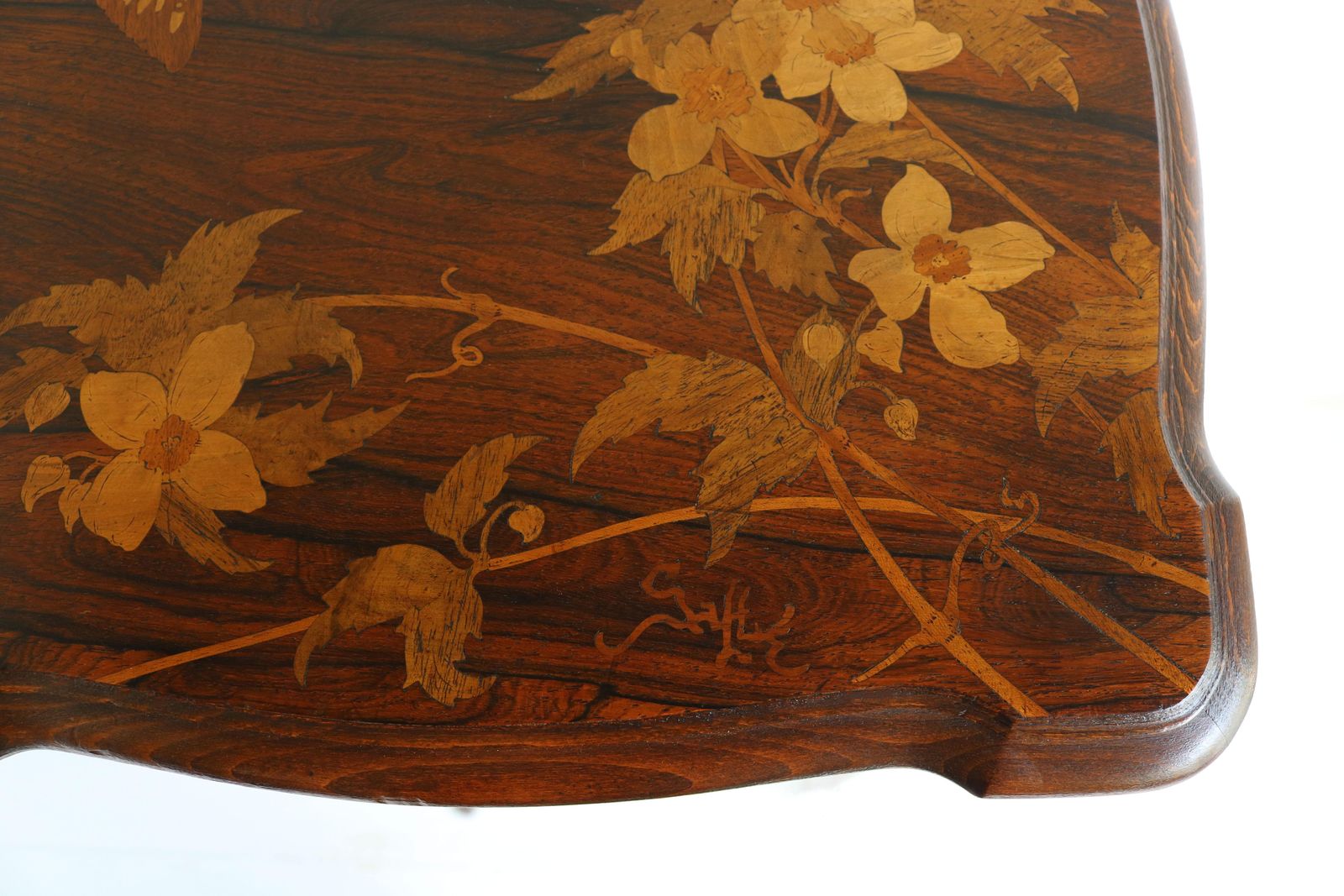 Original Art Nouveau Pedestal By Emile Galle 1890 French Antique Inlaid Table photo buy