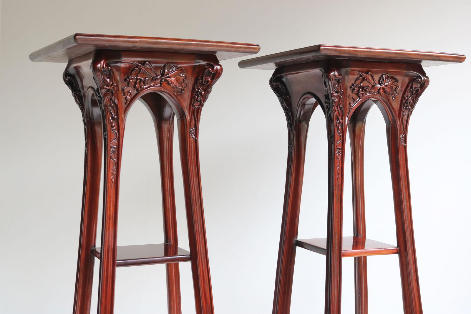 Pair Of Art Nouveau Plant Stands / Pedestals By Louis Majorelle 1907 France #2 photo for sale