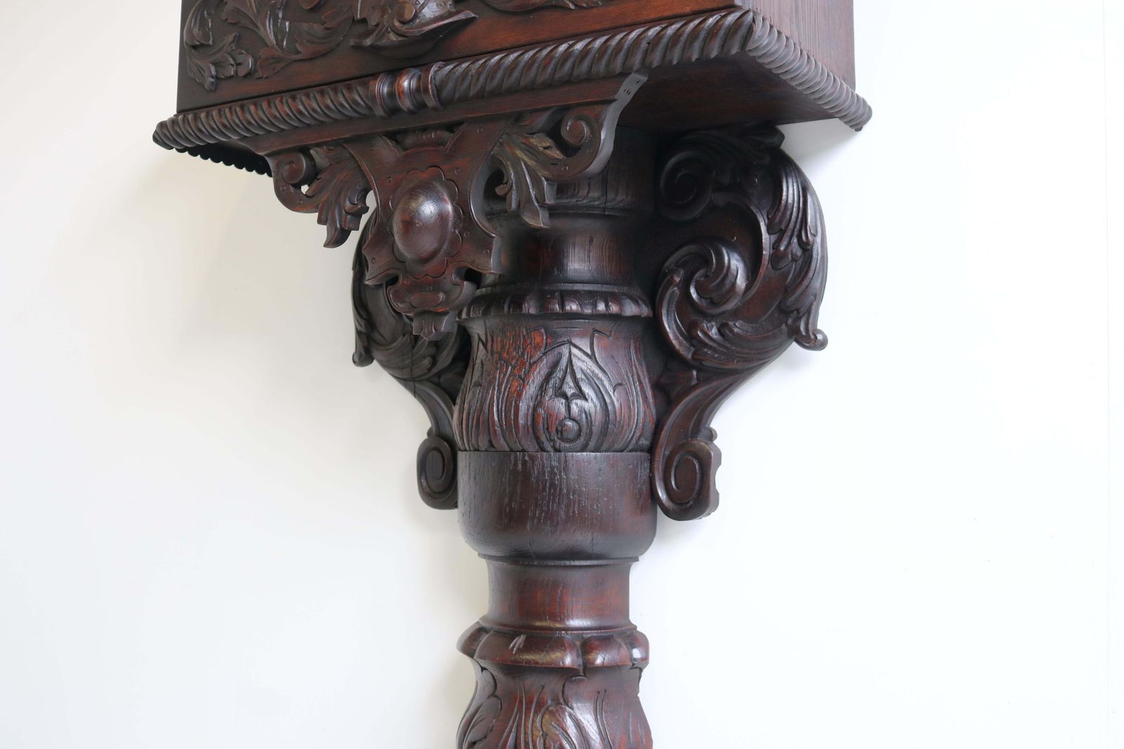 photo vinterior Antieke Franse Consoletafel / Wandtafel Met Lade, 19e Eeuw, Black Forest Stijl