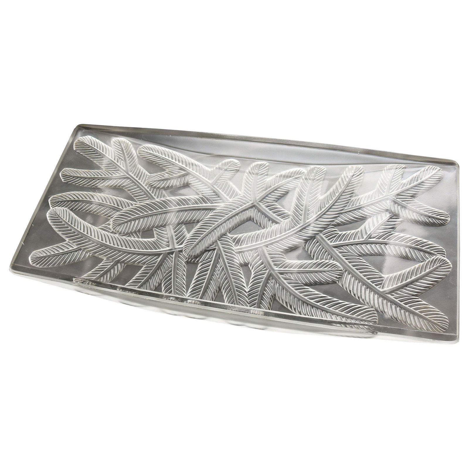 Antiek Art Deco Fruitschaal / Sierschaal In Geslepen Glas, Gesigneerd Verlys France