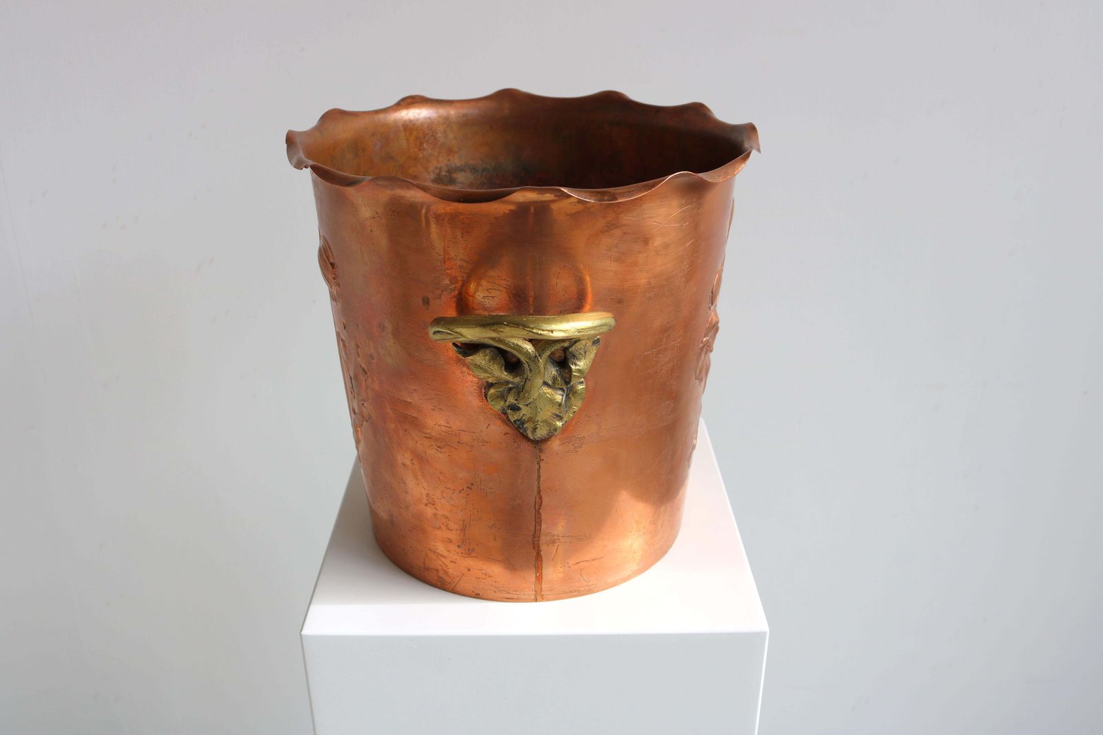 photo for sale Antique Wmf Art Nouveau Wine Cooler Champagne Holder Ice Bucket Copper Brass 20s