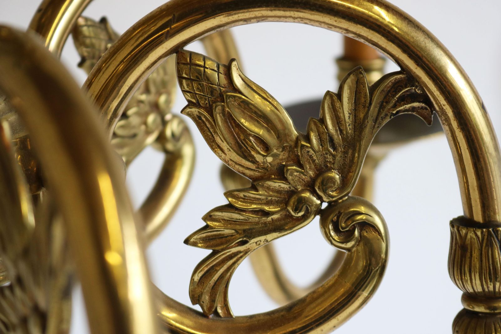 photo for sale Antique Flemish Chandelier Georgian Style 19th Century Solid Brass Classic Lamp