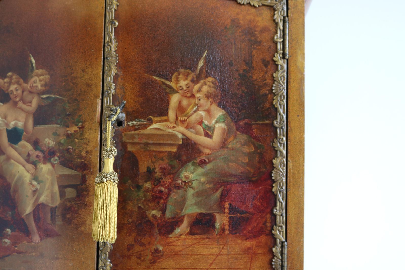 Italiaanse Renaissance Kaptafel 19e Eeuw Handgeschilderd Door Müller Morten photo for sale