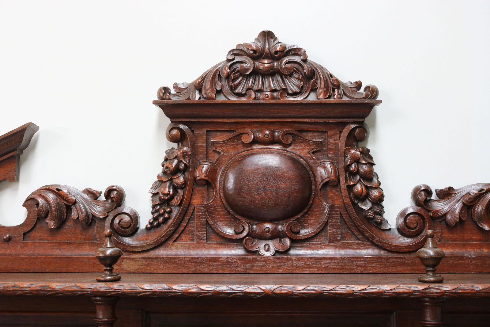 Antique French 19th Century Renaissance Revival Barley Twist Sideboard Oak Hunt photo Furniture