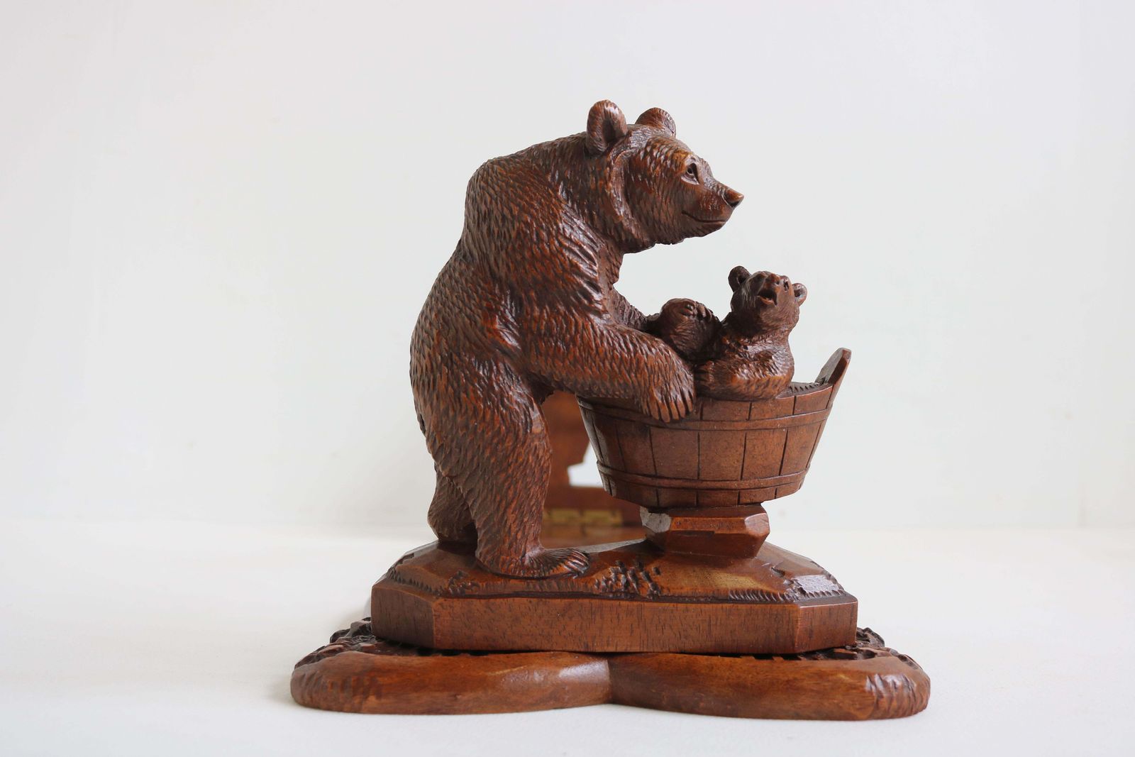 Antique 19th Century Black Forest Bear Adjustable Book Shelf / Book Rack Swiss photo vinterior