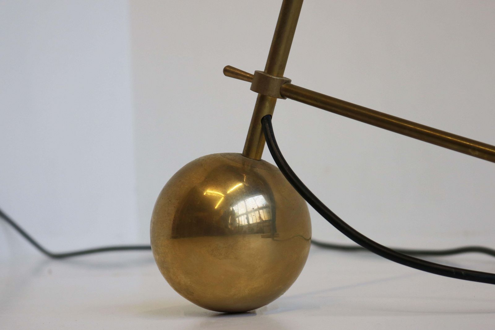 Minimalistische Italiaanse Vloerlamp In Stilnovo Stijl, Jaren 1950, Messing, Mid Century Design photo vintage