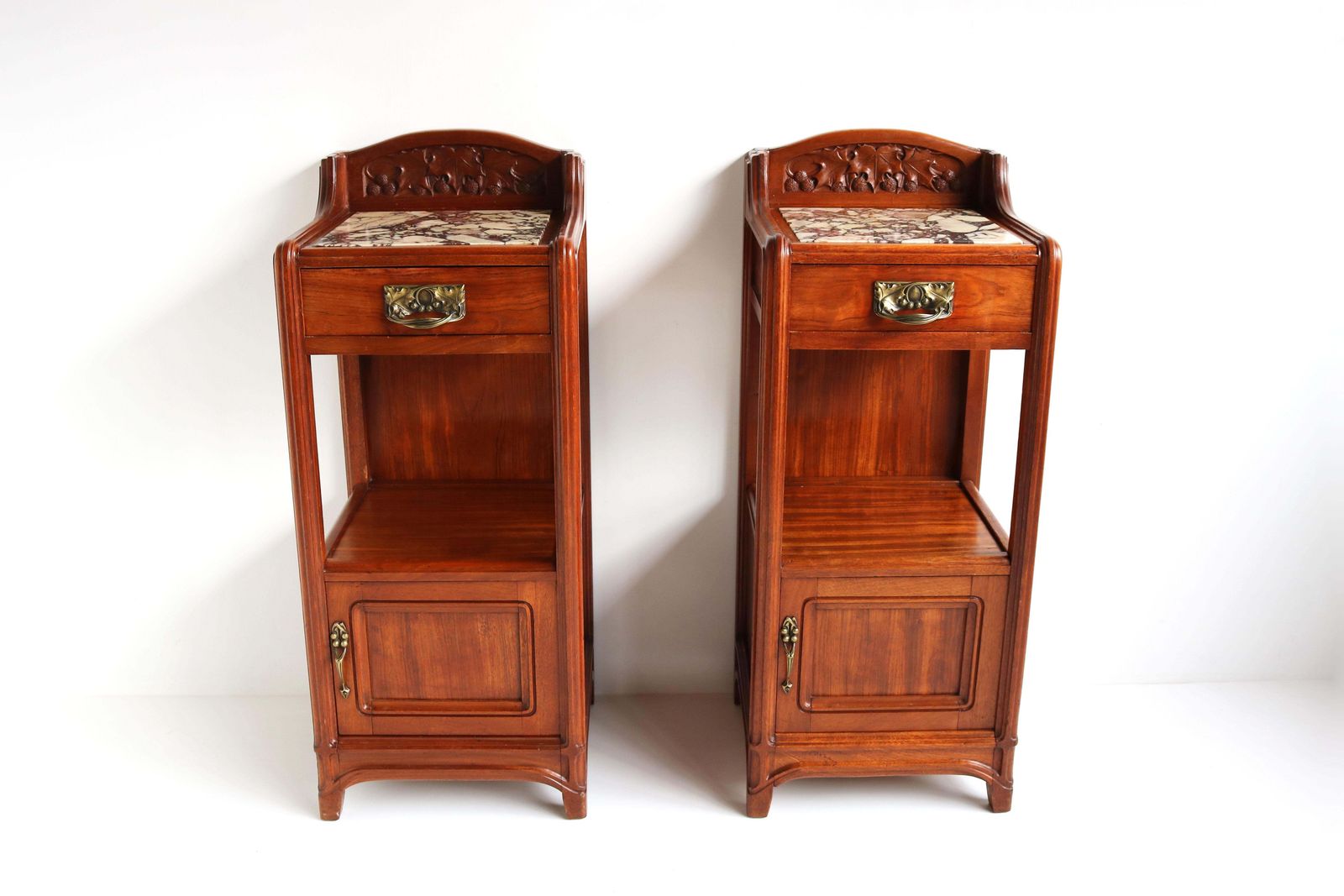 Gorgeous Art Nouveau / Art Deco Pair Antique Nightstands Paul Alexandre Dumas photo furniture
