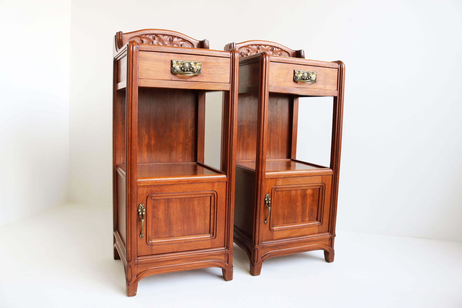 Fraai Paar Antieke Nachtkastjes In Art Nouveau / Art Deco Stijl – Paul Alexandre Dumas photo Meubels