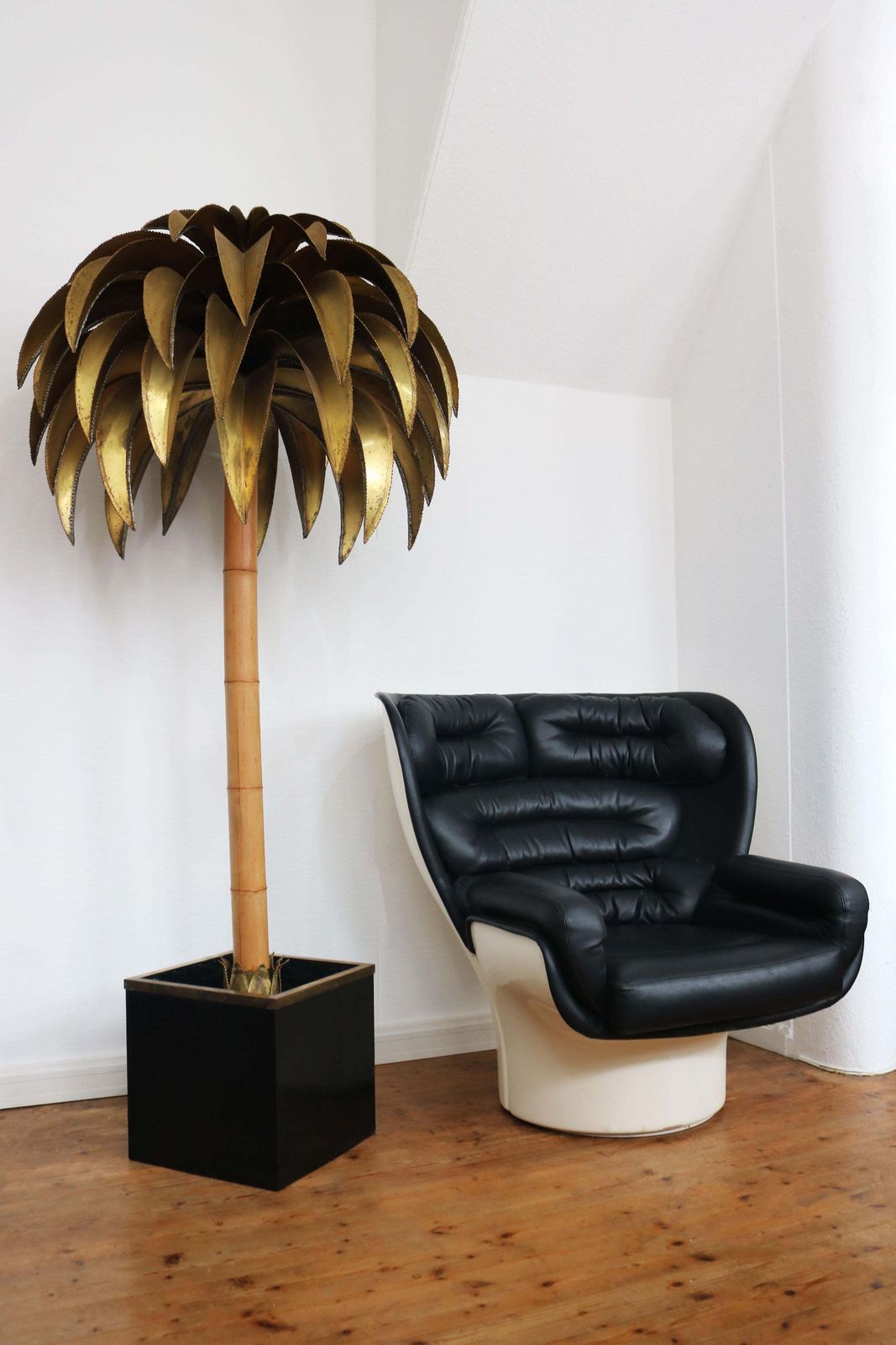 Zeldzame Grote Vloerlamp 'Palm Tree' Van Christian Techoueyres Voor Maison Jansen, 1970 photo furniture