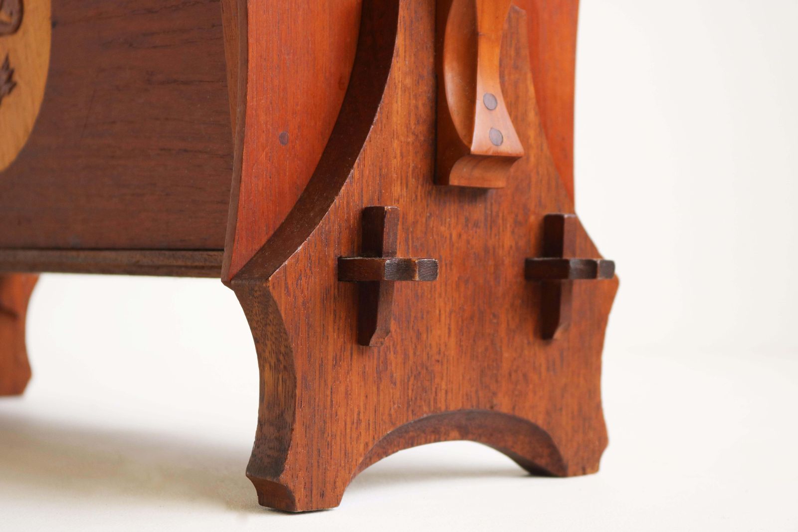 Antique Dutch Amsterdam School 1920 Magazine Rack / Stand Arts & Crafts Owl Teak photo vintage