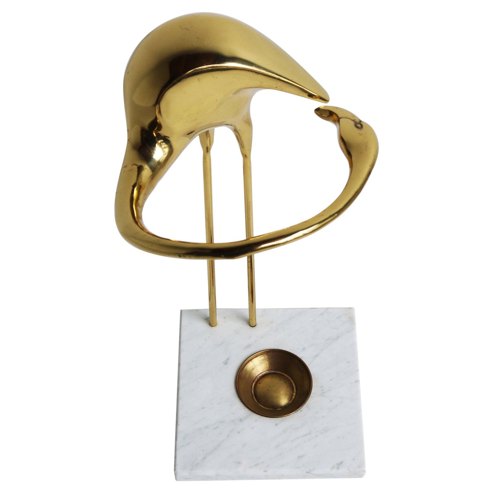 Vintage Design Willy Daro Flamingo Umbrella Stand Hollywood Regency Brass 1960