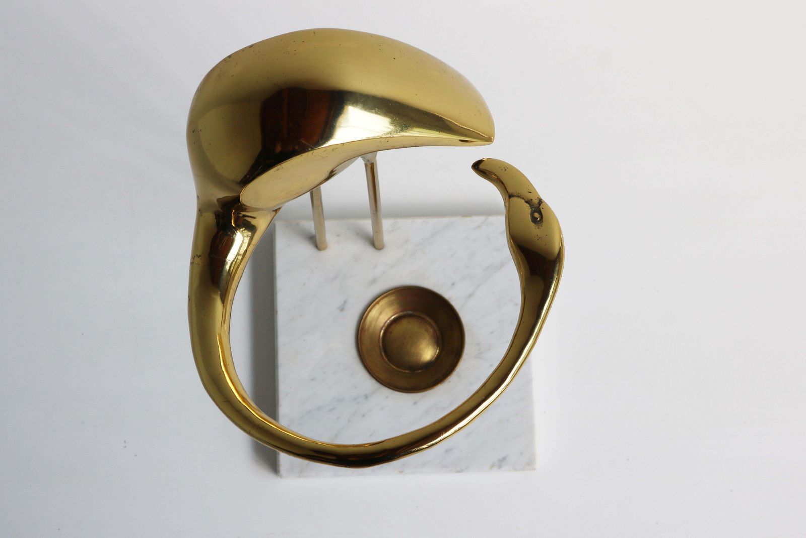 Vintage Design Willy Daro Flamingo Umbrella Stand Hollywood Regency Brass 1960 photo vinterior