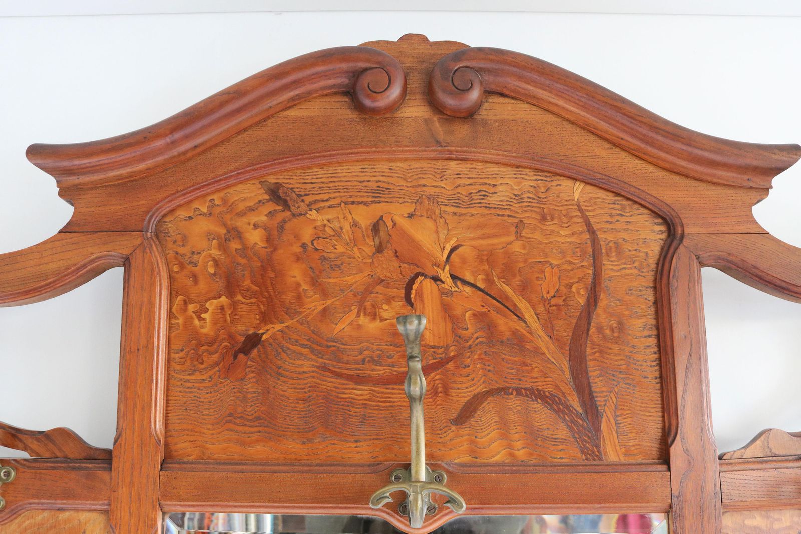 French Art Nouveau Hall Tree / Coat Rack By Emile Galle 1905 Marquetry Hallway photo 8412.0